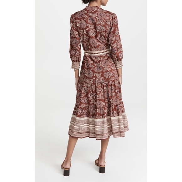 NWT Veronica Beard Swedie Midi Dress in Rust Floral Sz. 6 - Picture 5 of 6